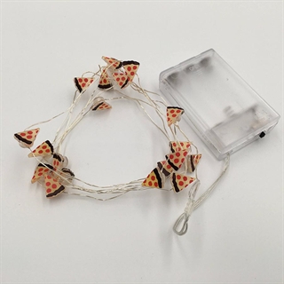 Lyskæde med små pizzaer